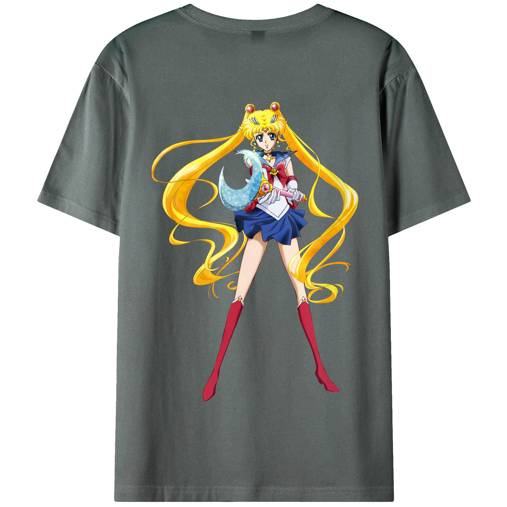 （画像用） 美少女戦士セーラームーン 月野 うさぎ つきの うさぎ Sailor Moon Tsukino Usagi 綿100％半袖Tシャツ（背面プリント）